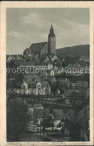 Schneeberg Erzgebirge Blick vom Muehlberg mit St Wolfgangkirche Kat. Schneeberg