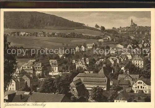 Oberschlema Erzgebirge Gesamtansicht mit Schneeberg Kat. Bad Schlema