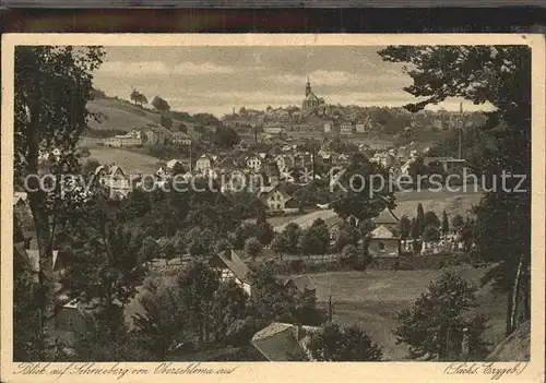 Schneeberg Erzgebirge Ansicht von Oberschlema aus Kat. Schneeberg