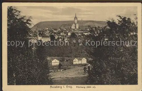 Annaberg Buchholz Erzgebirge Ortsansicht mit Kirche Poehlberg Kat. Annaberg