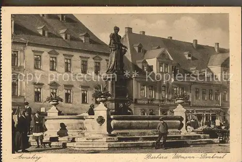 Annaberg Buchholz Erzgebirge Barbara Uthmann Denkmal Statue Kat. Annaberg