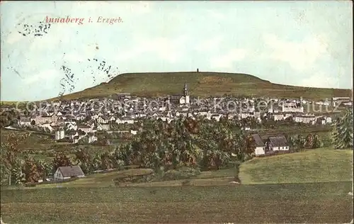 Annaberg Buchholz Erzgebirge Gesamtansicht mit Blick zum Poehlberg Kat. Annaberg