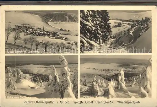 Oberwiesenthal Erzgebirge Winterpanorama Fichtelberg Keilberg Schoenjungferngrund Kat. Oberwiesenthal