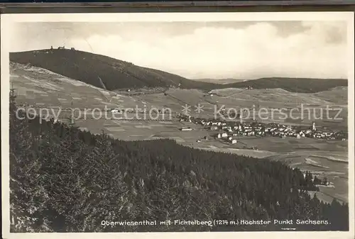 Oberwiesenthal Erzgebirge Panorama mit Fichtelberg Kat. Oberwiesenthal