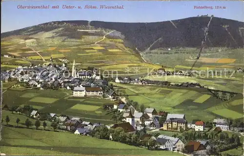 Oberwiesenthal Erzgebirge mit Unterwiesenthal und Boehm. Wiesenthal Fichtelberg Kat. Oberwiesenthal