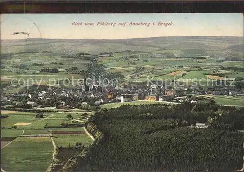 Annaberg Buchholz Erzgebirge Panorama Blick vom Poehlberg Kat. Annaberg