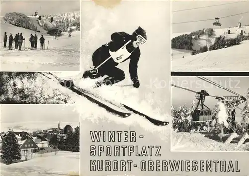 Oberwiesenthal Erzgebirge Wintersportplatz Kurort Skirennen Schwebebahn Kat. Oberwiesenthal