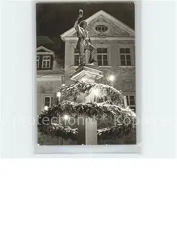 Schneeberg Erzgebirge Bergmannsbrunnen zur Weihnachtszeit Kat. Schneeberg