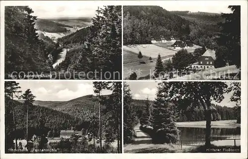 Erlbach Vogtland Hinterer Flossteich Gasthaus Wettintal Kinderheim Tannenmuehle Kat. Erlbach Vogtland