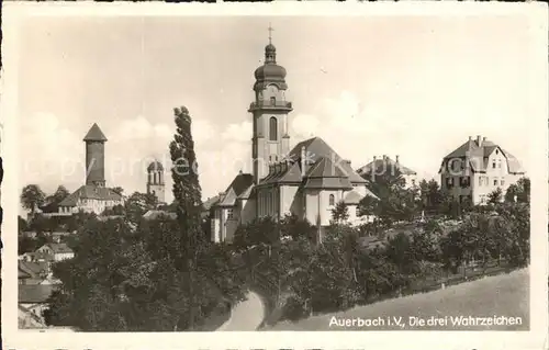 Auerbach Vogtland Die drei Wahrzeichen Kat. Auerbach