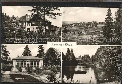 Schoeneck Vogtland Schwestern  Erholungsheim Liegehalle Teich Kat. Schoeneck Vogtland