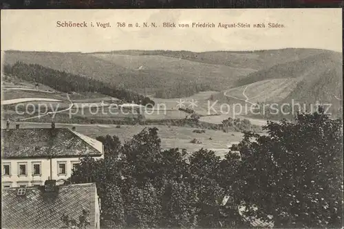 Schoeneck Vogtland Blick vom Friedrich August  Stein Kat. Schoeneck Vogtland