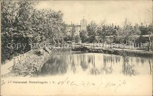 Bad Reiboldsgruen Teich im Kurpark Kat. Auerbach