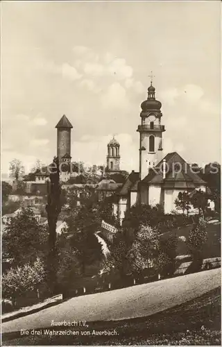 Auerbach Vogtland Die drei Wahrzeichen Kat. Auerbach