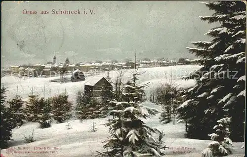 Schoeneck Vogtland Winterpanorama Kat. Schoeneck Vogtland