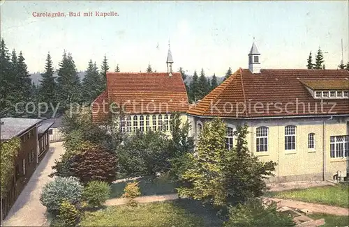 Carolagruen Heilstaette Bad mit Kapelle Kat. Schoenheide Erzgebirge