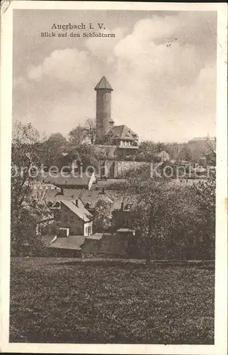 Auerbach Vogtland Blick auf den Schlossturm Kat. Auerbach