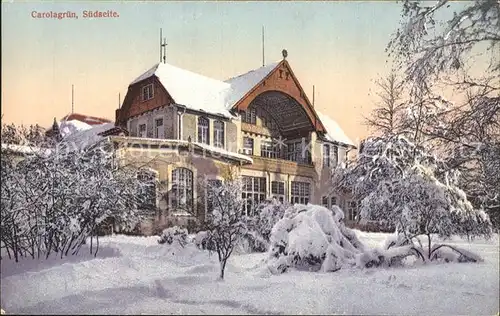 Carolagruen Heilstaette im Winter Kat. Schoenheide Erzgebirge