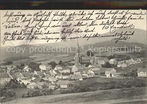 Zwiesel Niederbayern Ortsansicht mit Kirche Bayerischer Wald Kat. Zwiesel