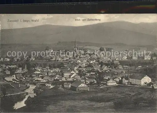 Zwiesel Niederbayern Panorama Blick vom Zwieselberg Kat. Zwiesel