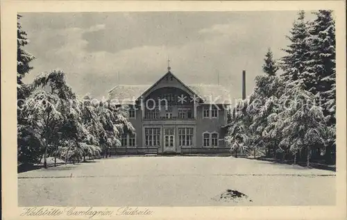 Carolagruen Heilstaette im Winter Kupfertiefdruck Kat. Schoenheide Erzgebirge