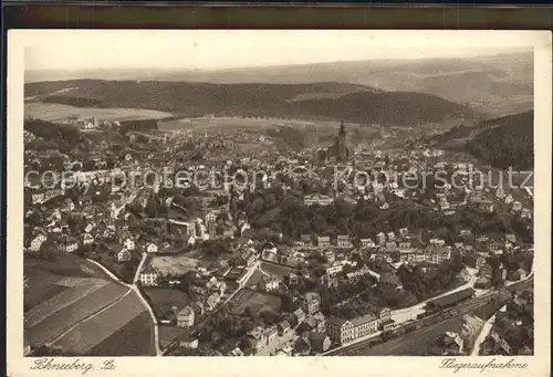 Schneeberg Erzgebirge Fliegeraufnahme Kat. Schneeberg