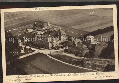 Schneeberg Erzgebirge Heilstaette Amtsgericht Zeichenschule Fliegeraufnahme Kat. Schneeberg