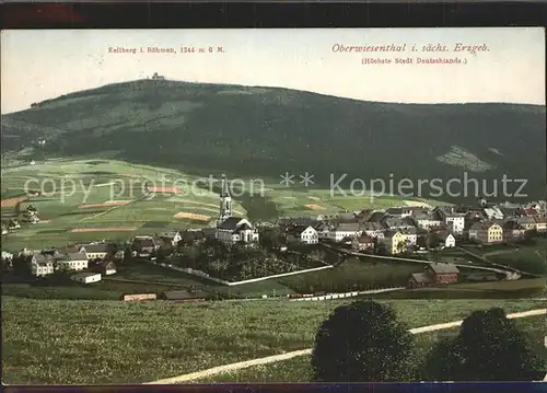 Oberwiesenthal Erzgebirge Panorama Blick zum Keilberg Kat. Oberwiesenthal