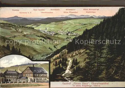 Oberwiesenthal Erzgebirge Panorama Gasthof Neues Haus Kat. Oberwiesenthal