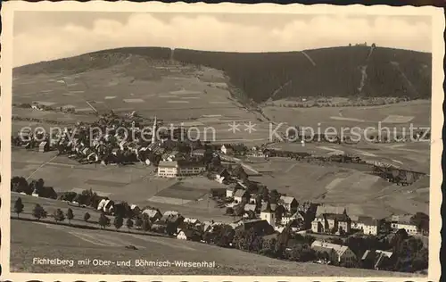 Oberwiesenthal Erzgebirge und Boehmisch Wiesenthal mit Fichtelberg Kat. Oberwiesenthal