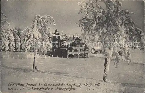 Oberwiesenthal Erzgebirge Hotel Rotes Vorwerk Winterimpressionen Kat. Oberwiesenthal