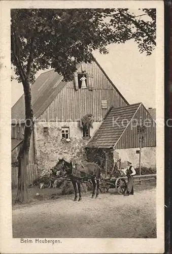 Oberwiesenthal Erzgebirge Beim Heubergen Bauernhof Pferdefuhrwerk Serie Deutsche Heimatbilder Kat. Oberwiesenthal