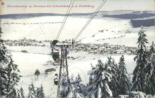 Oberwiesenthal Erzgebirge Personen Seilschwebebahn Winterpanorama Wintersportplatz Fichtelberg Kat. Oberwiesenthal