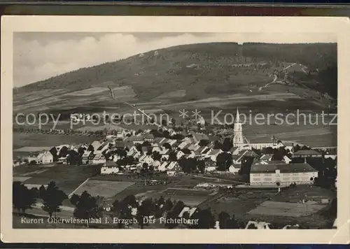 Oberwiesenthal Erzgebirge Panorama Kurort mit Fichtelberg Kat. Oberwiesenthal