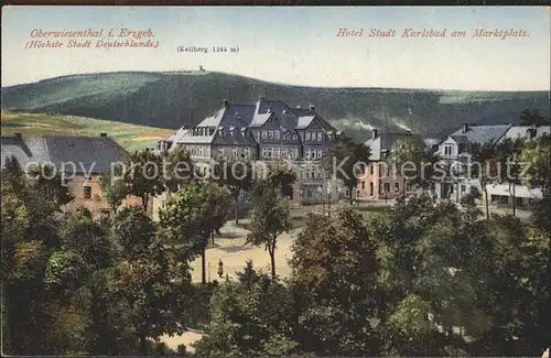 Oberwiesenthal Erzgebirge Hotel Stadt Karlsbad Marktplatz Keilberg Kat. Oberwiesenthal