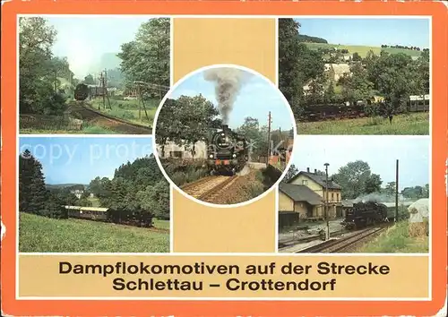 Schlettau Erzgebirge Dampflokomotiven auf der Strecke nach Crottendorf Kat. Schlettau Erzgebirge