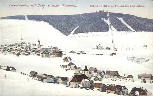 Oberwiesenthal Erzgebirge Gesamtansicht im Winter Kat. Oberwiesenthal