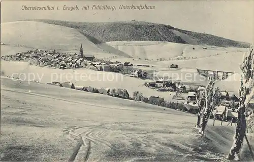 Oberwiesenthal Erzgebirge Fichtelberg und Unterkunftshaus Kat. Oberwiesenthal