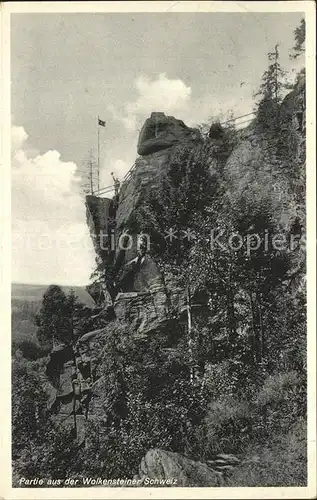 Wolkenstein Erzgebirge Partie aus der Wolkensteiner Schweiz Kat. Wolkenstein