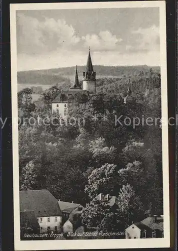 Neuhausen Erzgebirge Blick auf Schloss Purschenstein Kat. Neuhausen Erzgebirge