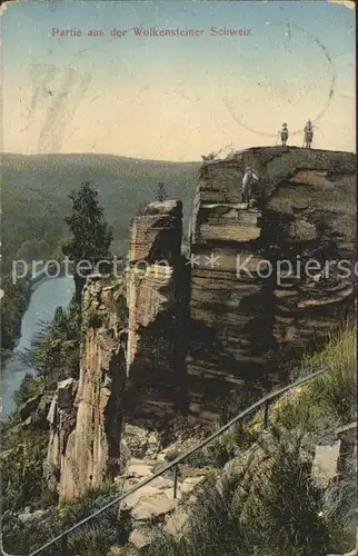 Wolkenstein Erzgebirge Partie aus der Wolkensteiner Schweiz Kat. Wolkenstein