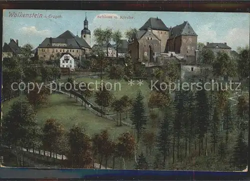 Wolkenstein Erzgebirge Schloss und Kirche Kat. Wolkenstein