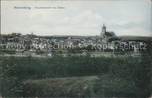 Marienberg Erzgebirge Gesamtansicht mit Kirche Kat. Marienberg