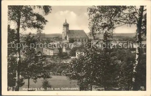 Marienberg Erzgebirge Blick vom Goldkindstein Kirche Kat. Marienberg