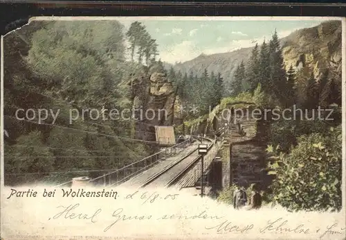 Wolkenstein Erzgebirge Partie bei Wolkenstein Eisenbahnlinie Kat. Wolkenstein