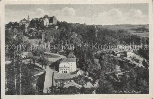 Wolkenstein Erzgebirge Teilansicht mit Schloss Kat. Wolkenstein