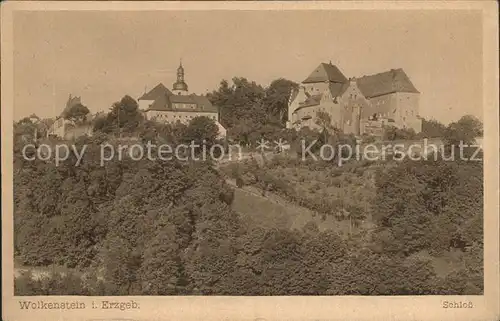 Wolkenstein Erzgebirge Schloss mit Kirche Kat. Wolkenstein