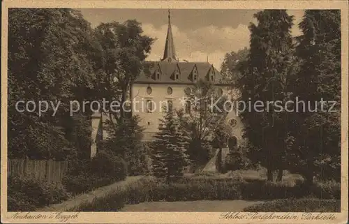 Neuhausen Erzgebirge Schloss Purschenstein Parkseite Kat. Neuhausen Erzgebirge