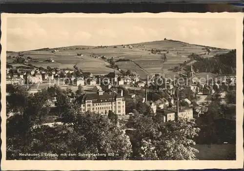 Neuhausen Erzgebirge Teilansicht mit Schwartenberg Kat. Neuhausen Erzgebirge