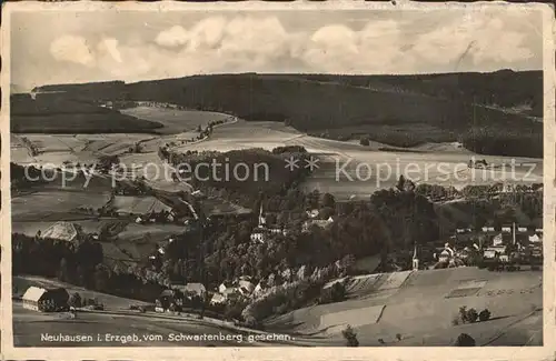 Neuhausen Erzgebirge Blick vom Schwartenberg Kat. Neuhausen Erzgebirge